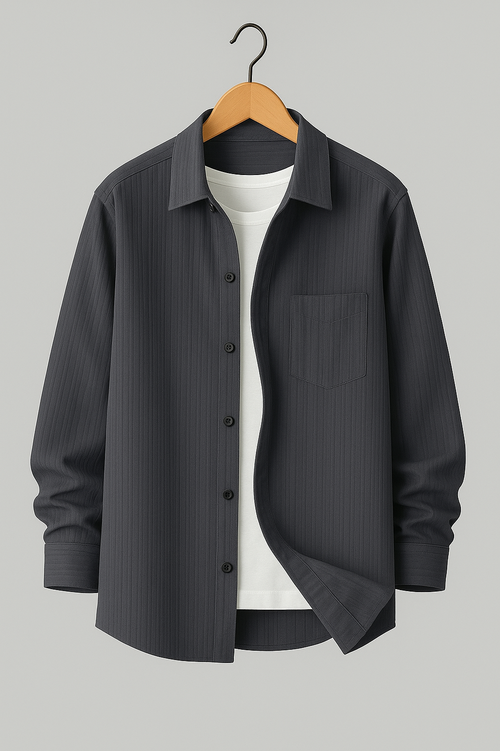 Men's 3 Shirt Combo – Black, White & Navy | Stylish Popcorn Fabric